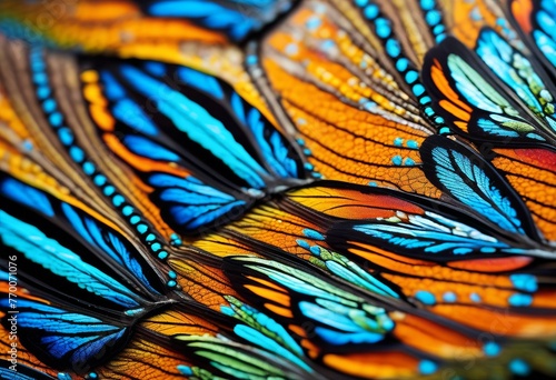 illustration, detailed macro butterfly wing patterns close, insect, design, texture, details, symmetry, beauty, nature, colorful, delicate, intricacy
