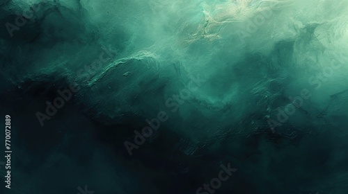 Abstract paint water. Color mist. Magic spell mystery. Dark green contrast vapor floating splash cloud texture background banner © Boraryn