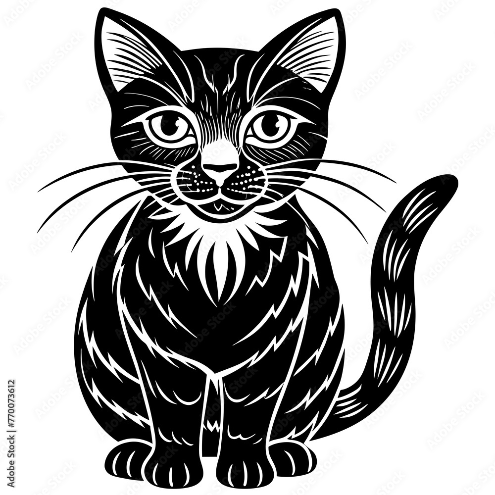 cat silhouette vector illustration and svg file cat silhouette vector illustration and svg file