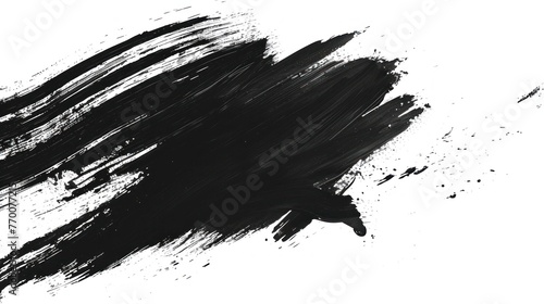 black color mascara, black color brush strokes on a white background photo