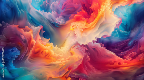 Vibrant Swirls of Color: Digital Abstract Artwork