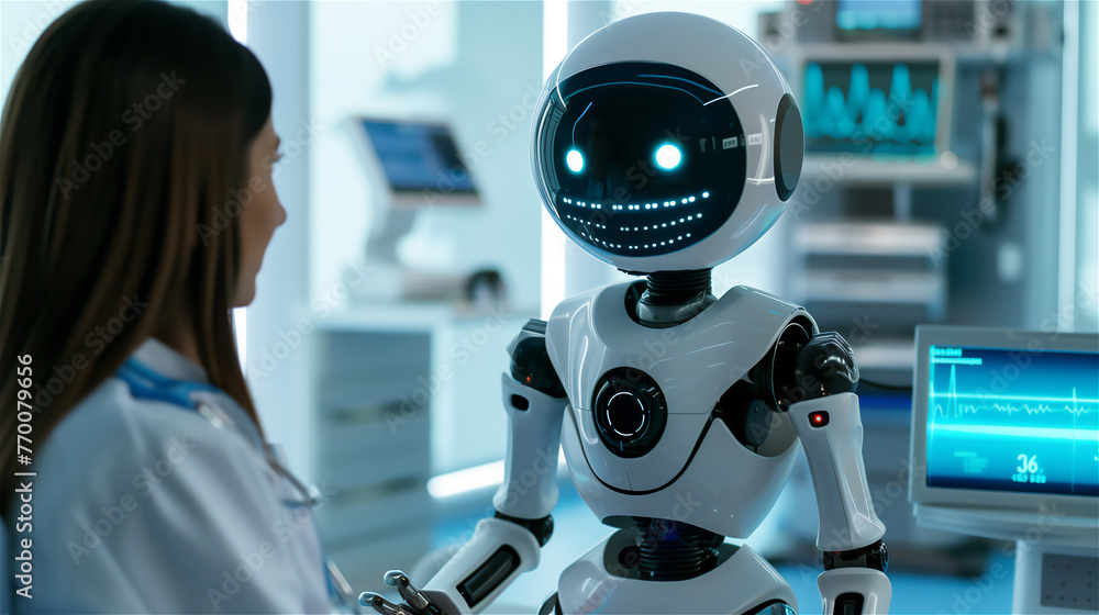A robotic artificial intelligence healthcare companion or doctor.