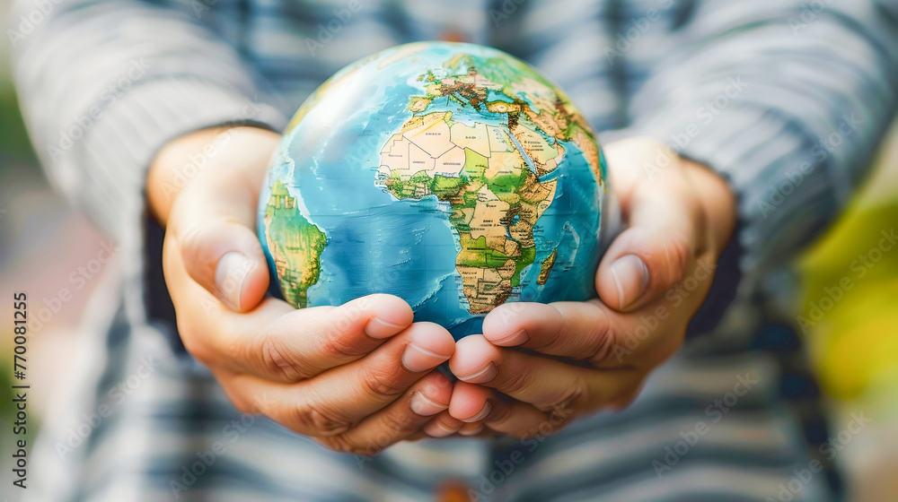 African-Style Art of Hands Holding a Globe African-Style Art of Hands Holding a Globe