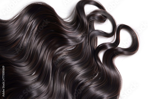 wavy long thick hair womens fashion. Hair careisolated on solid white background.
