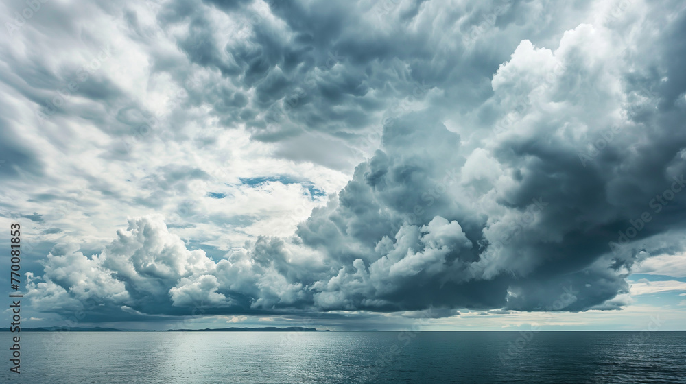 Dark clouds over the sea. Black dramatic storm cloud. Landscapes photography Dark clouds over the sea. Black dramatic storm cloud. Landscapes photography