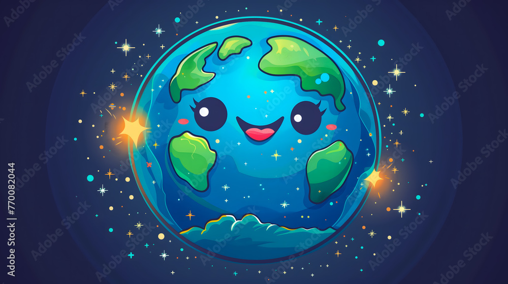Cartoon Earth Character Illustration