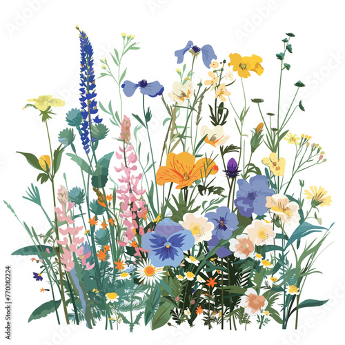 Botanical Brilliance: Vectorized Flower Garden