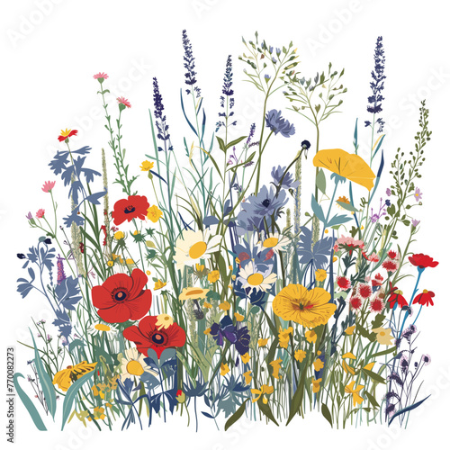Wildflower Wonders: Vectorized Meadow Composition