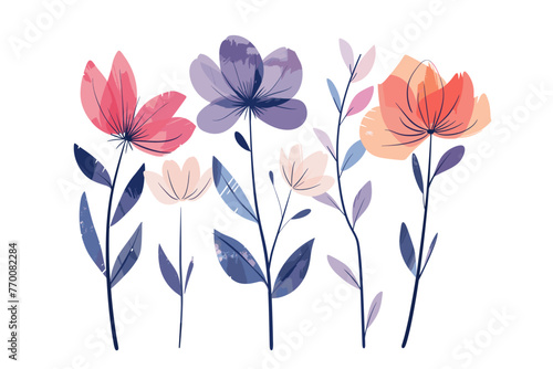 Floral Symphony: Vector Field Blossoms