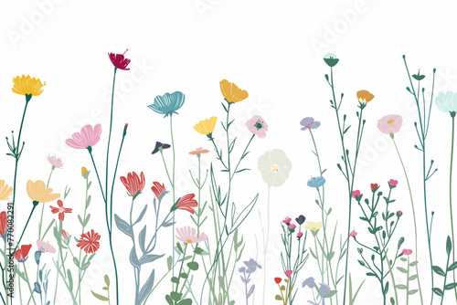 Meadow Medley: Vectorized Flower Garden