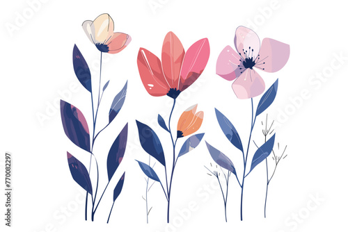 Blossom Breeze: Vectorized Meadow Bouquet