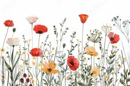 Springtime Splendor: Vector Field Blossoms