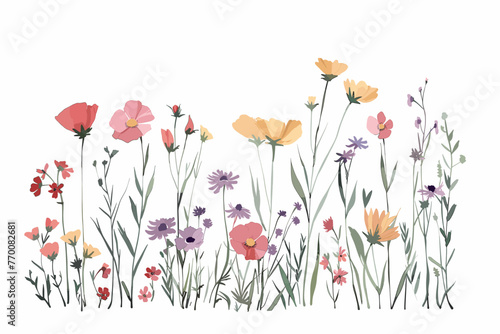 Field of Blooms: Vector Flower Arrangement