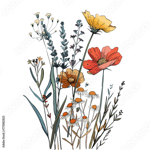 Nature's Palette: Vectorized Wild Blooms