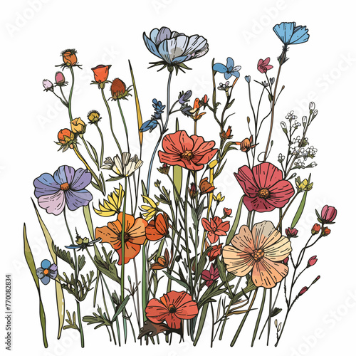 Blossom Bliss: Wildflowers Vector Art