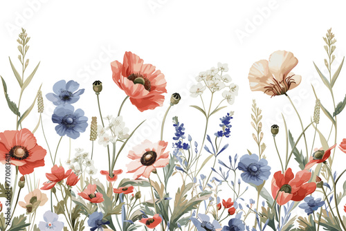 Floral Field: Vector Illustration