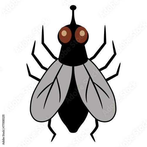 Stylized fly. Animal insect design. Isolated vector illustration.