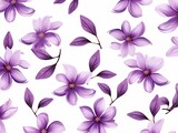 Violet thin barely noticeable flower frame with leaves isolated on white background pattern