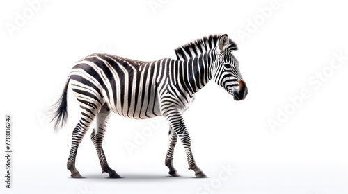 zebra pony white background 8k photography  ultra HD  sharp