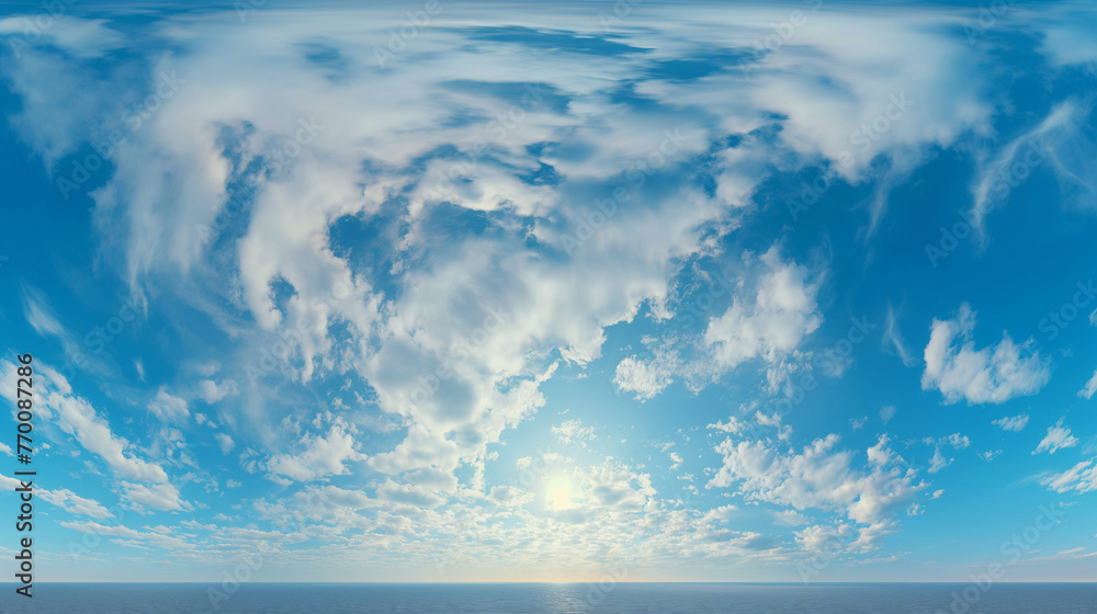 Image of a beautiful sky with few clouds on a summer day. Landscapes photograph