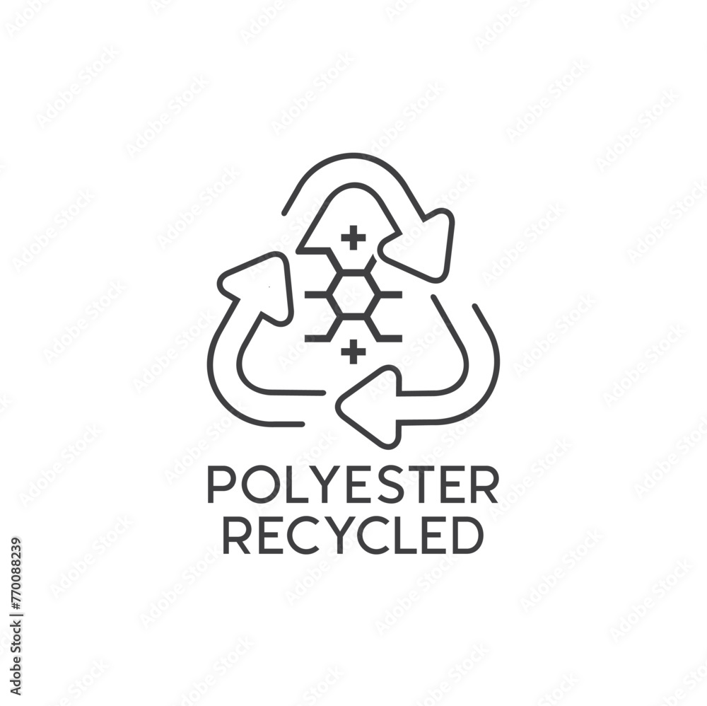 polyester recycled symbol, vector art.