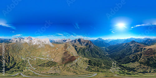 Winding road through the Dolomites Italy - Passo di Giau with Colle Santa Lucia and Selva di Cadore Dolomiti photo