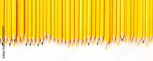 Yellow thin pencil strokes on white background pattern