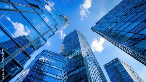 Blue Modern Office Building in the city