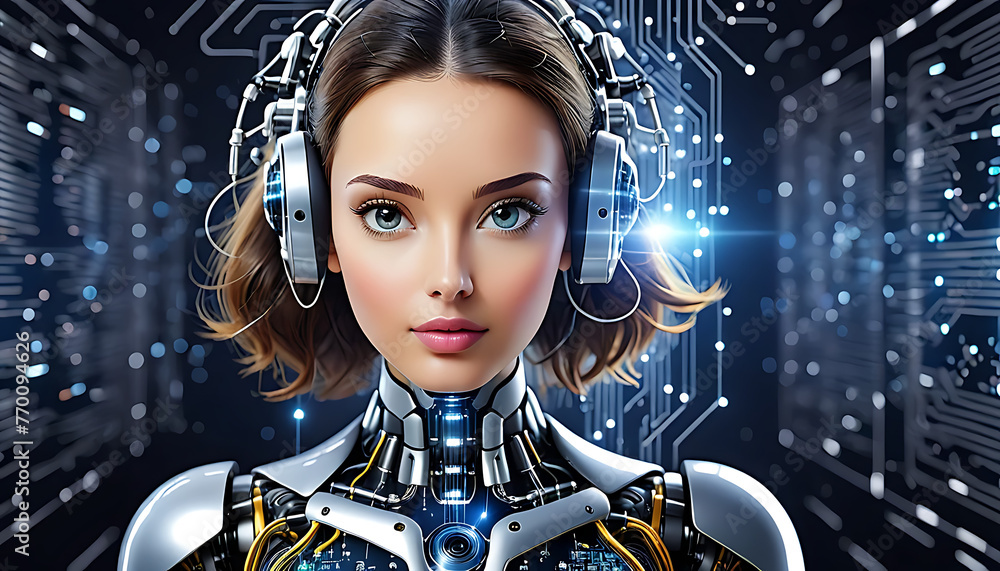 AI Revolution: Futuristic Artwork Depicting the Power and Potential of Artificial Intelligence. Perfect for Tech Concepts and Innovation. - obrazy, fototapety, plakaty 