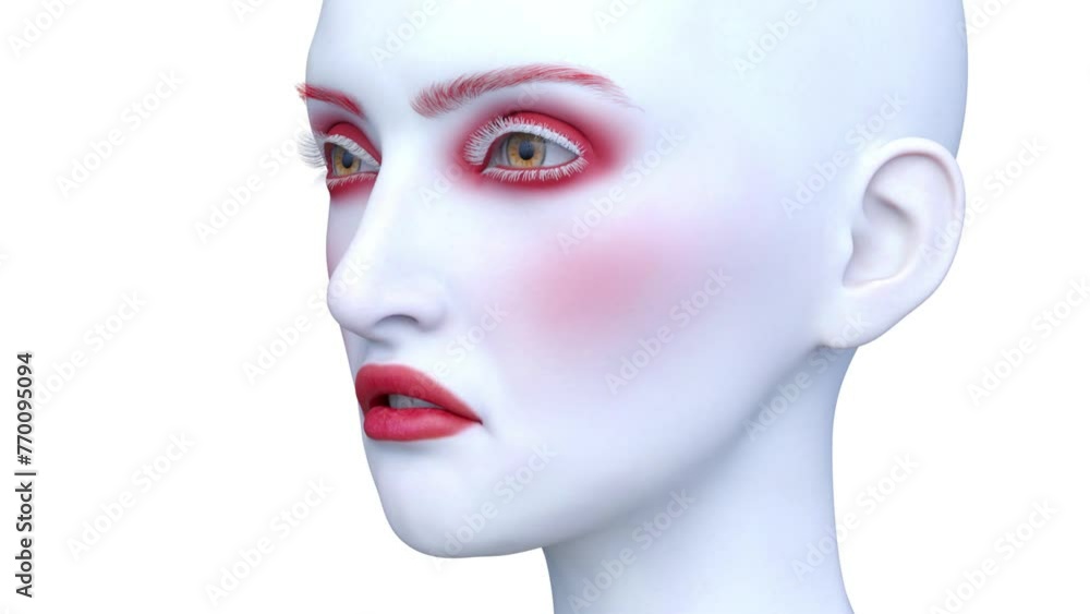 女性の顔アップ 3DCGレンダリング 女性の顔アップ 3DCGレンダリング