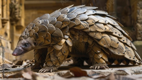 the enigmatic pangolin in its armored shyness, a symbol of conservation and education in captivating displays.