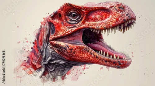 Animated dinosaur raptor cartoon slogan photo