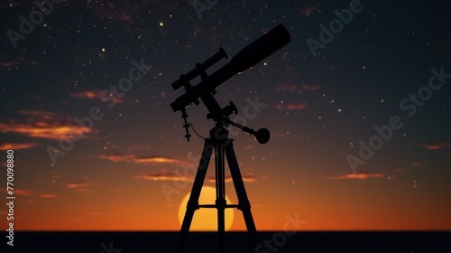 silhouette of telescope