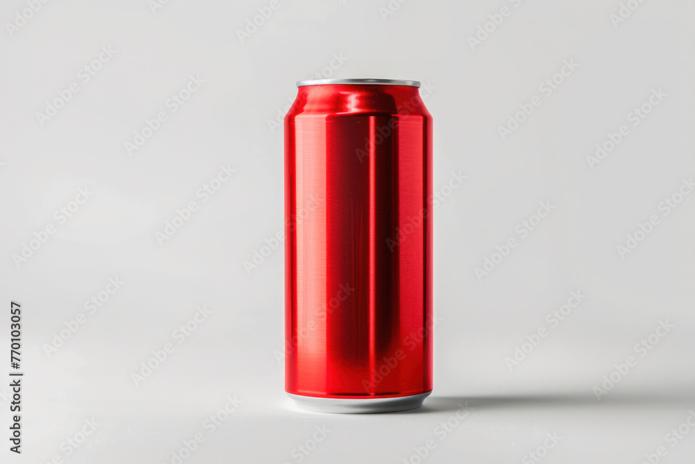 Red Can of Soda on White Background Red Can of Soda on White Background
