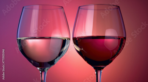 Red and White Wine Glasses Side by Side