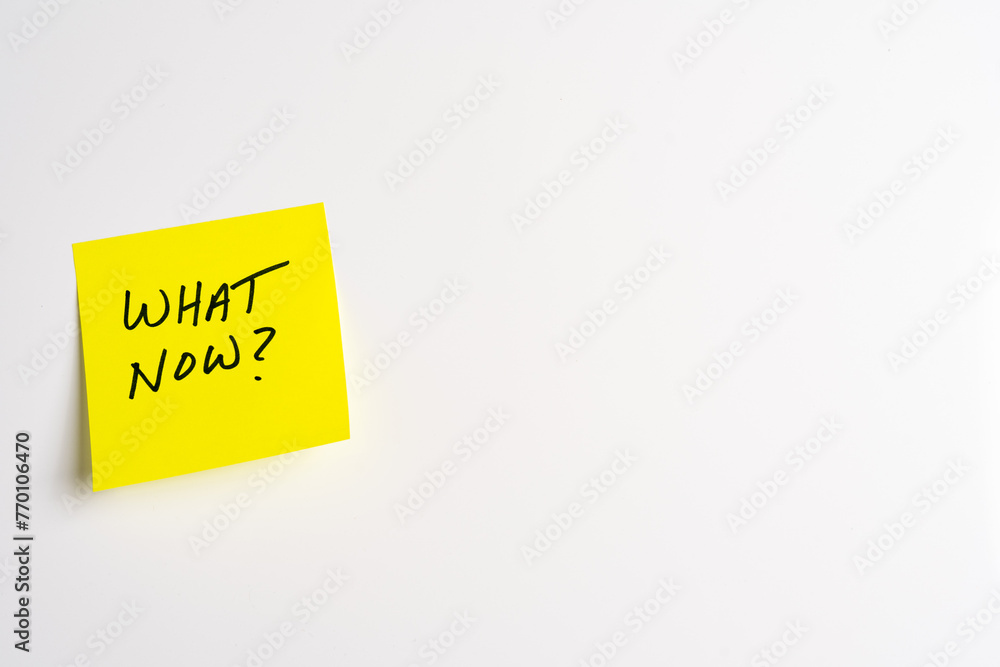 Sticky Note with What Now Isolated on a White Background Sticky Note with What Now Isolated on a White Background