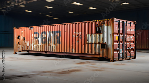 rusty, old, very bad, 40ft shipping container photo