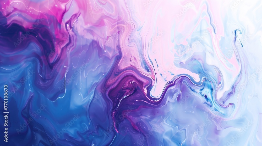 A gentle yet striking swirling abstract in pink and blue, showcasing the elegance and fluidity of the colors blending together