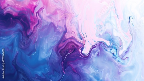 A gentle yet striking swirling abstract in pink and blue, showcasing the elegance and fluidity of the colors blending together