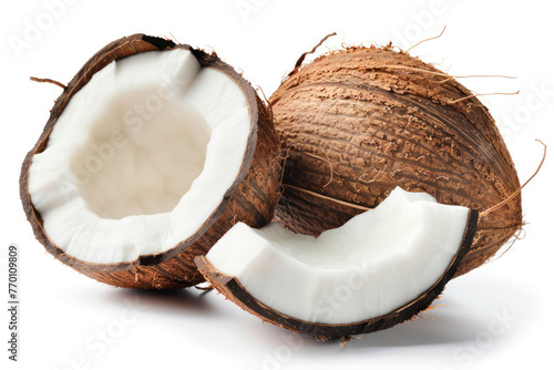 Whole Coconut and Halved Coconut