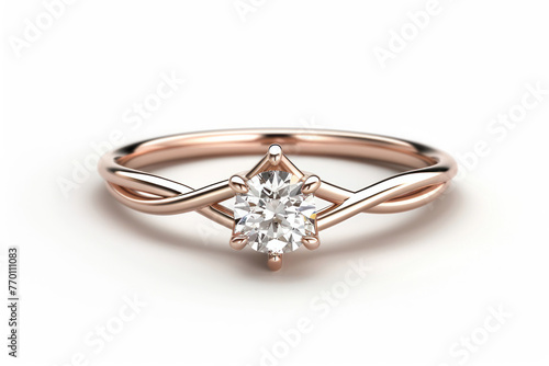 Wallpaper Mural Rose Gold Engagement Ring With Diamond Torontodigital.ca