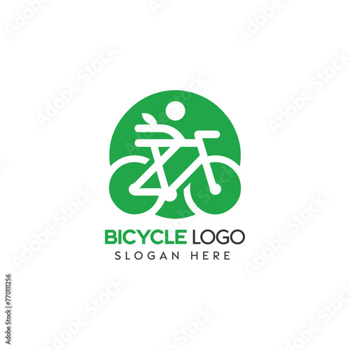 Green and White Bicycle Logo Design for Cycling Brand Identity