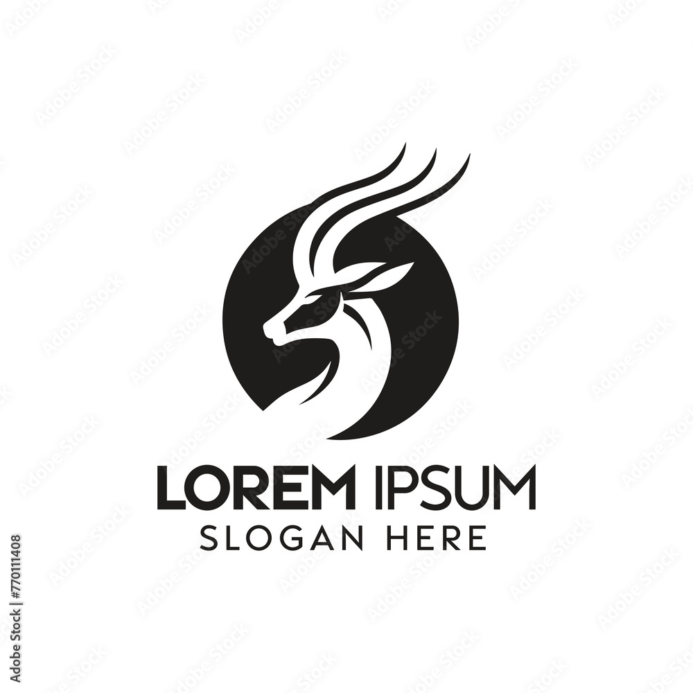 Stylized Black and White Gazelle Logo Design for a Modern Brand Stylized Black and White Gazelle Logo Design for a Modern Brand