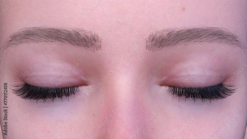 Obraz premium 女性の顔アップ 3DCGレンダリング 