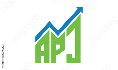 APJ financial logo design vector template. 