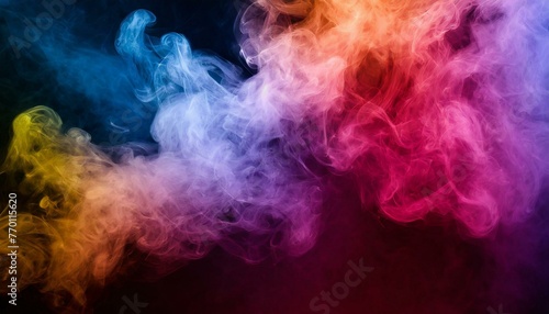 Colorful Vapor Smoke Background, realistic smoke with various colors
