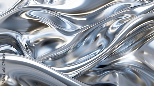 Abstract silver foil texture, liquid Metallic background photo