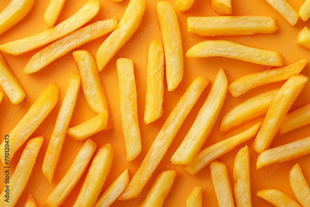 background french fries flat top view background french fries flat top view