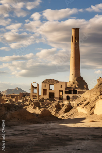 The Majesty of Ghaznavid Minaret Amidst the Time-Weathered Landscape of Ghazni