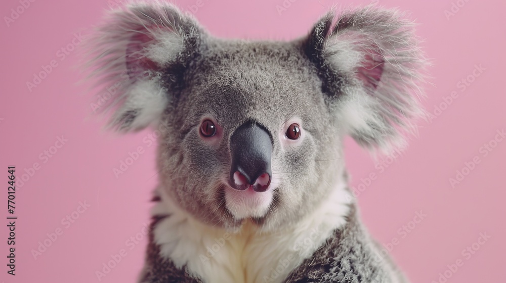A koala on a pastel background isolated A koala on a pastel background isolated